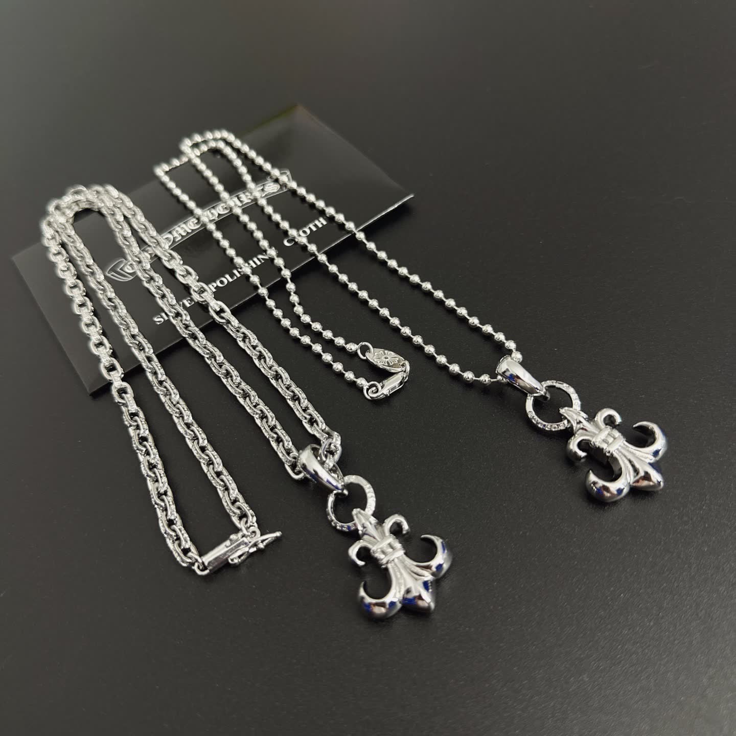 Chrome Hearts Silver Fleur-de-lis Pendant Necklace